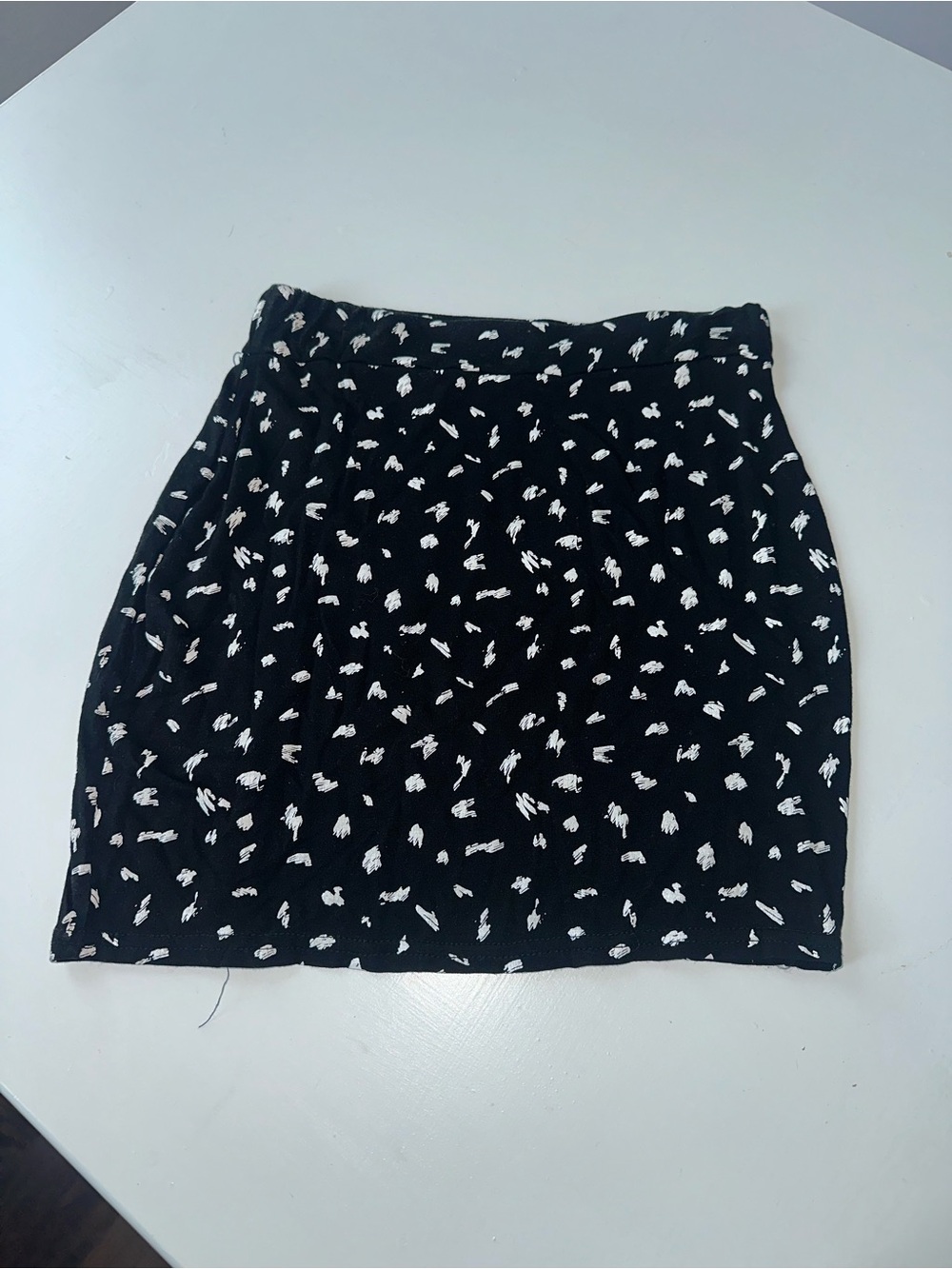 Missguided Black Mini Skirt with White Spot Print